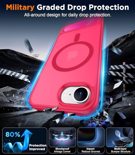 Image of Magnetic Compatible with iPhone 17e Case & iPhone 16e Case,[Built-in Invisible Kickstand][Compatible with MagSafe][Military Grade Shockproof] Slim Translucent Matte Case for iPhone 16e /17e 6.1 inch