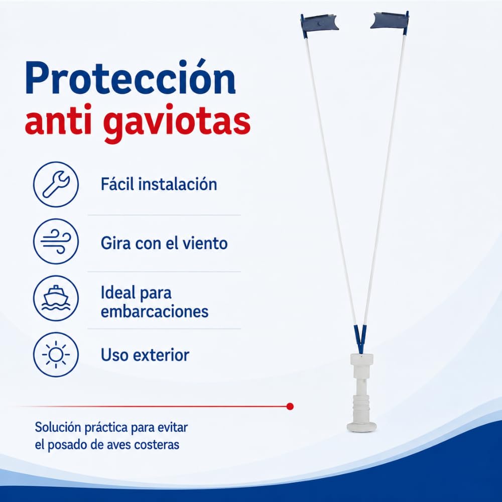 Remi Hogar Eolo Náutica StopGull Air | Espantapájaros Profesional Anti Gaviotas y Aves costeras | para embarcaciones | Fácil instalación