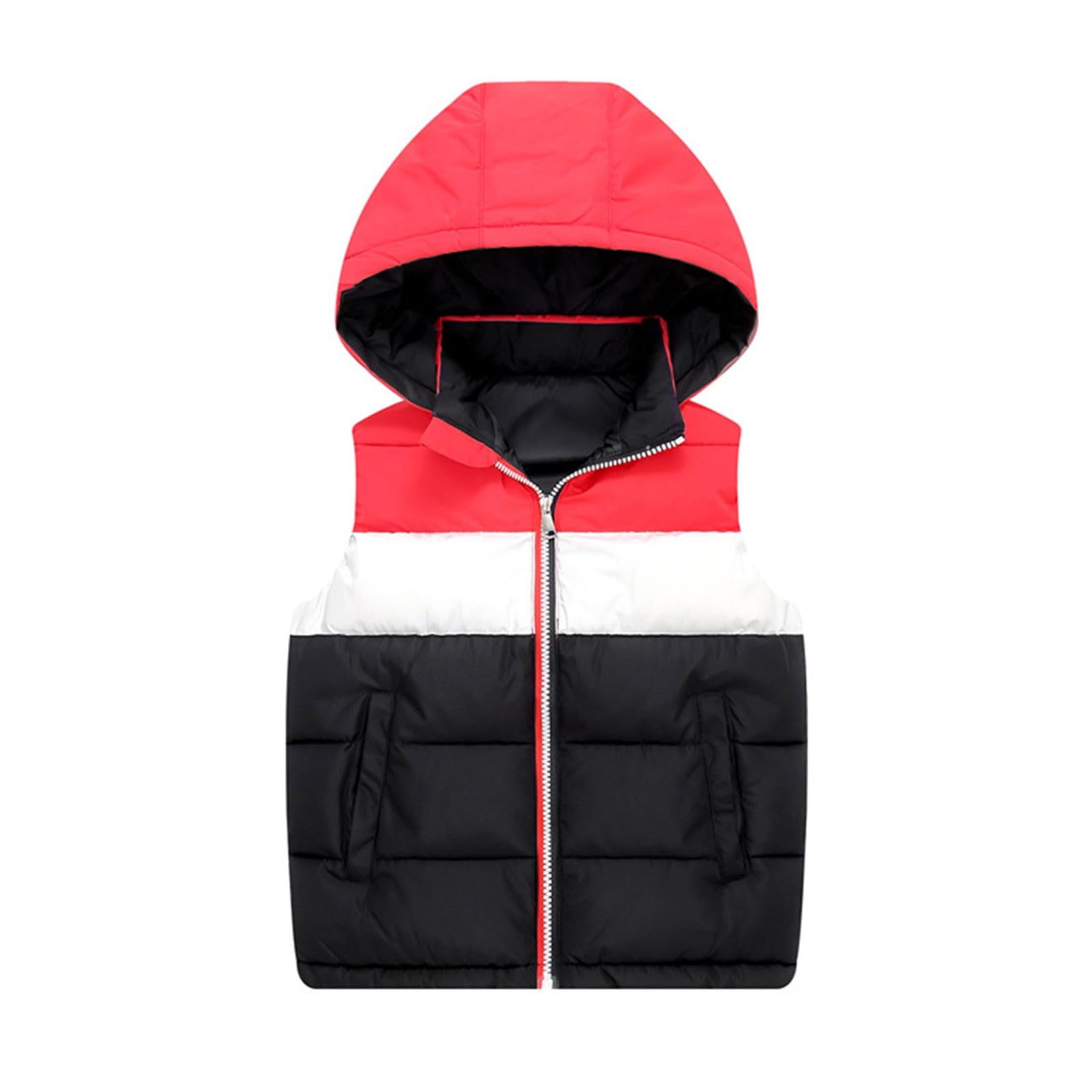 Generisch Veste de mi-saison pour enfant garçon - Doudoune rembourrée en polaire - Veste sans manches - Fermeture éclair - Hiver