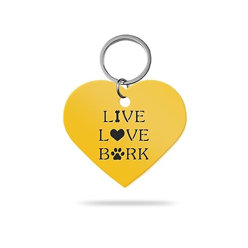 MACOS Engraved Personalised Heart Pet Tag for Dogs and Cats [Gold]