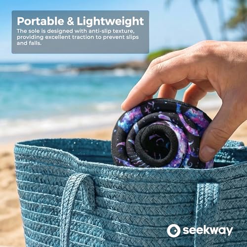 Image of SEEKWAY Water Shoes Women Men Adult Quick-Dry Aqua Socks Barefoot Non Slip for Beach Swim River Pool Lake surf Black SK002(U)