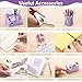 15 Pcs Purple Office Supplies Set Mesh Desk Organizer Accessories Kit Include Stapler Tape Dispenser Staple Remover Clips Ruler Scissors Sticky Notes for Office School Home Women (Purple)
