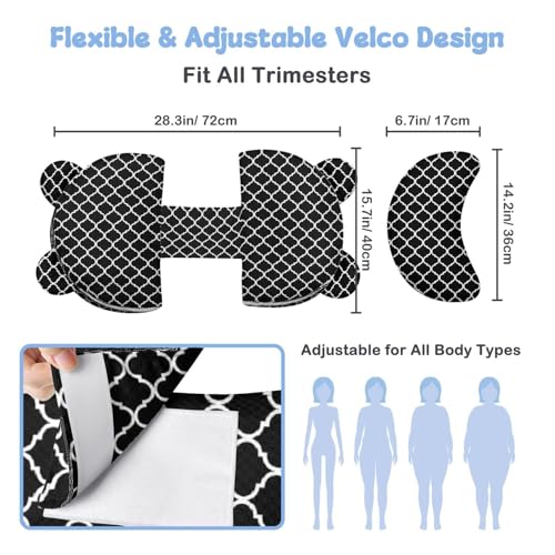 Image of Pregnancy Pillow for Sleeping,Maternity Pillow with Cooling,Maternity Support for Back and Hip Relief,Soft and Comfortable Wedge Pregnancy Pillows Side Sleeping Support for Belly with Removable Cover