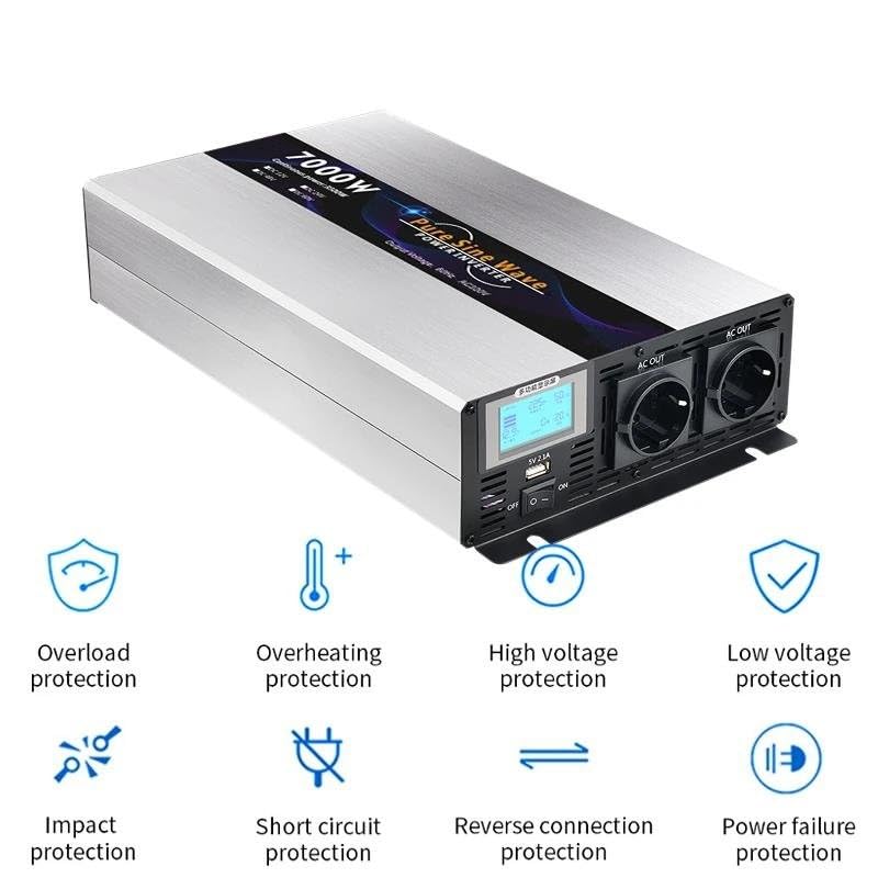 Onduleur 48v 220v 3000W à onde sinusoïdale pure pour installation solaire