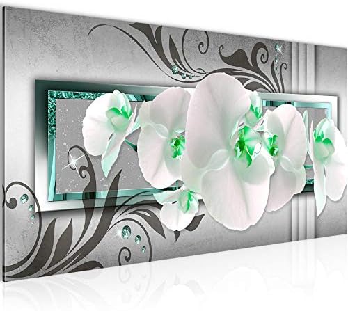 Runa Art Schilderij XXL Orchidee Bloemen 200 x 100 cm Kunstafdruk Fleece Niet-geweven Canvas Print Muur Decoratioe Huiskamer Slaapkamer 204641a