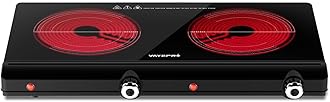 Infrared Double Burner Electric Cooktop - 1800W Portable Stove, Heat-up In Seconds, Countertop Cooktop for Dorm, Compatible with All Cookware