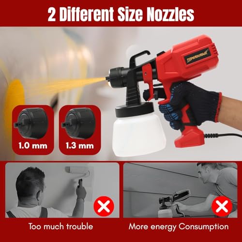 Image of TOMAHAWK EPS-3000 High-Power 400W Electric Paint Sprayer | 3 Nozzles (1.8 /2.0 /2.5mm), 800ml Tank, 32000 RPM Motor | HVLP Home Painting Machine for Walls, Furniture & DIY Projects