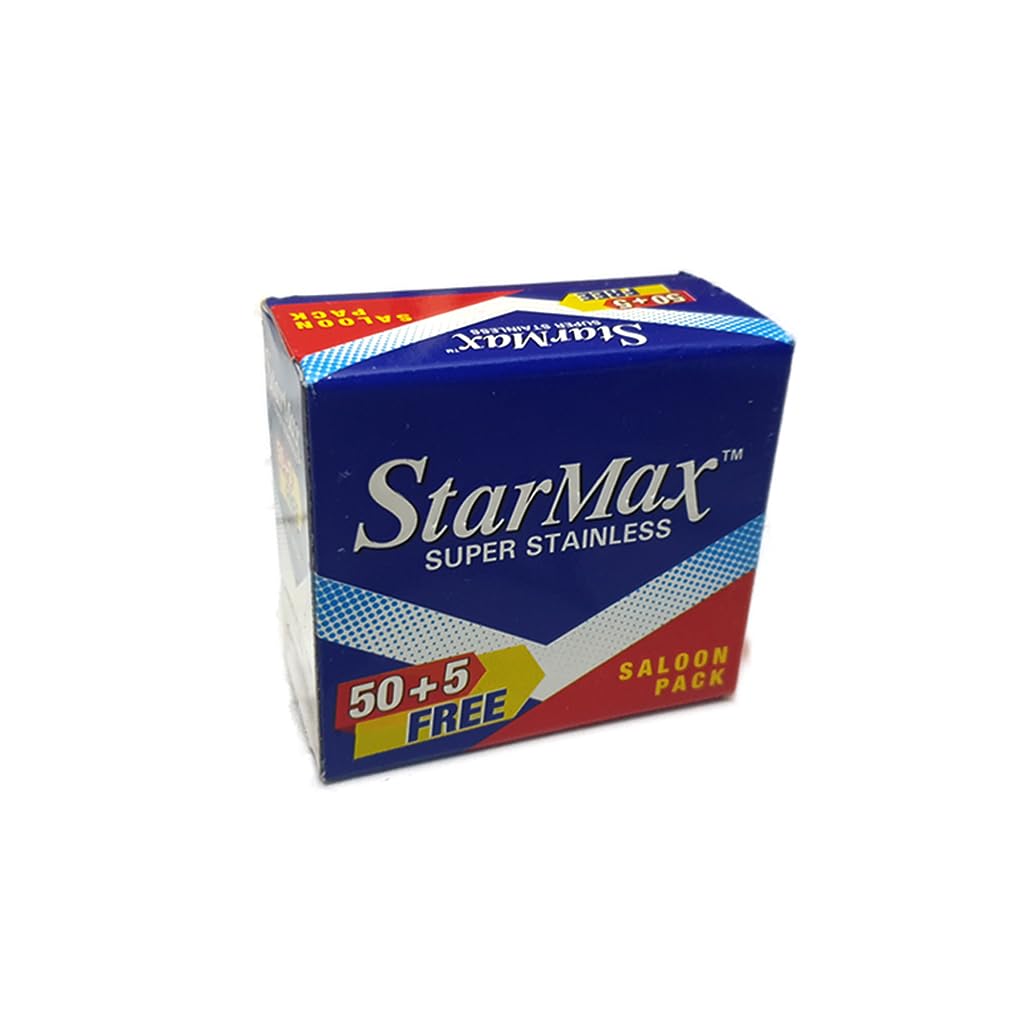 StarMax Super Stainless Safety Razor Blades (50+5) Pack of 4 [ 4 x 55 = 220 Blades] (B0CMQSKZ9Y) Amazon Price History, Amazon Price Tracker