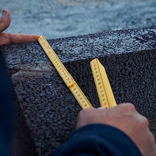 Zollstock 2 m I Hultafors I Gliedermaßstab aus Fiberglas I Made in EU I Mit feststellbarem 90 Grad Winkel I 200004