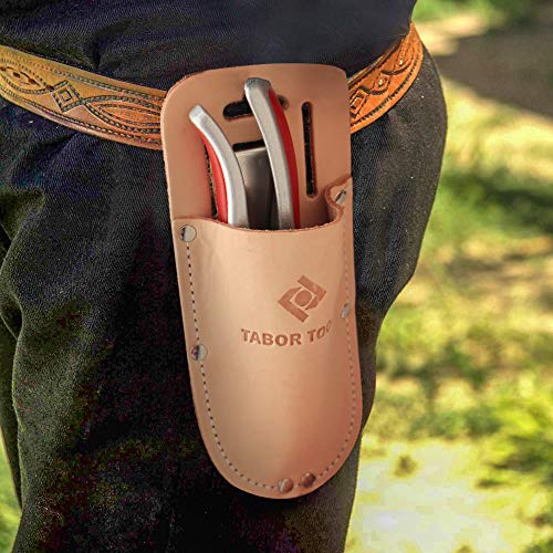 TABOR TOOLS Leather Holster for Pruning Shears, Sturdy Craftsmanship Tool Belt Accessory Sheath, Fits Most Garden Scissors. H1. - Image 3