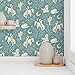Removable Wallpaper Swatch - Southwest Dusky Blue Boots Cactus Ranch Rodeo Cowboy Hat Moon Custom Pre-Pasted Wallpaper by Spoonflower