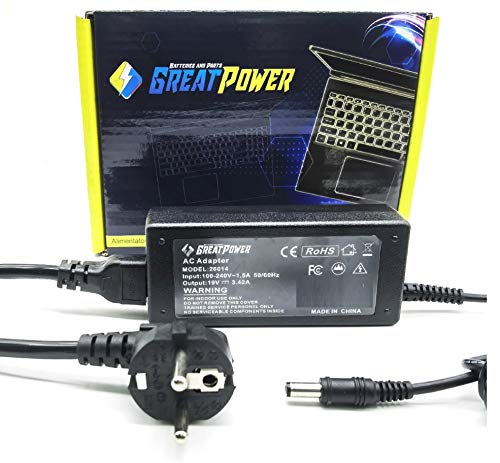 Alimentatore caricabatteria compatibile con TOSHIBA Satellite A100 A105 A110 19V - 65W- 3,42 Ampere - 5,5 * 2,5mm