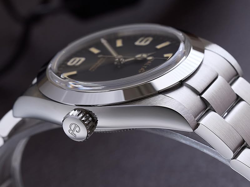 Baltany Explorer S4056 - Reloj de pulsera automático de acero inoxidable NH38 de 36 mm para hombre, resistente al agua