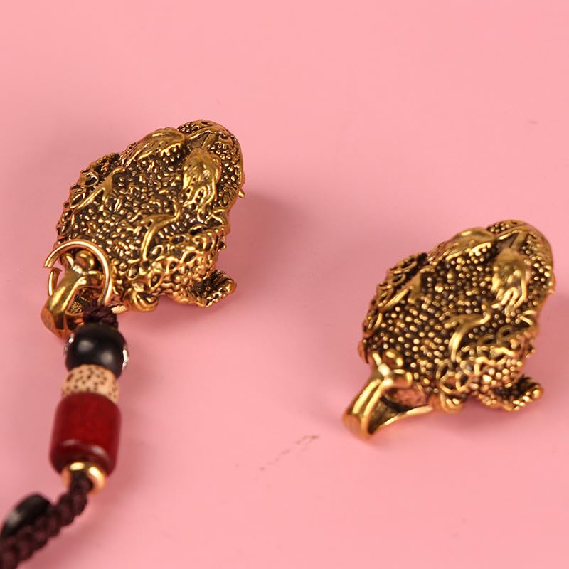 Set de 3 Figuras Decorativas Sapo Dorado de Latón miniatura 6