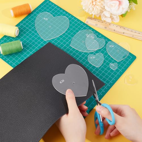 UNICRAFTALE 8 Pcs 8 Sizes Acrylic Sashiko Stencils Heart Stencils Hearts Quilting Template Embroidery Tool Drawing Heart Stencil for Painting Hand Quilting and Embroidery - Image 3