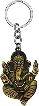 M Men Style Hindu God of Beginnings Lord Shree Ganesh Shiva' Son Locket With Chain Green Zinc Metal 00 Keychain And Keyring Gift For Men And Women