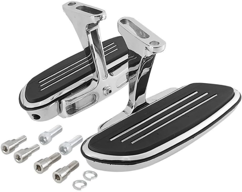 Pegr Passenger Foot Floor Board Fits Harley Davidson -(Black & Chrome) -(Passenger-Position)
