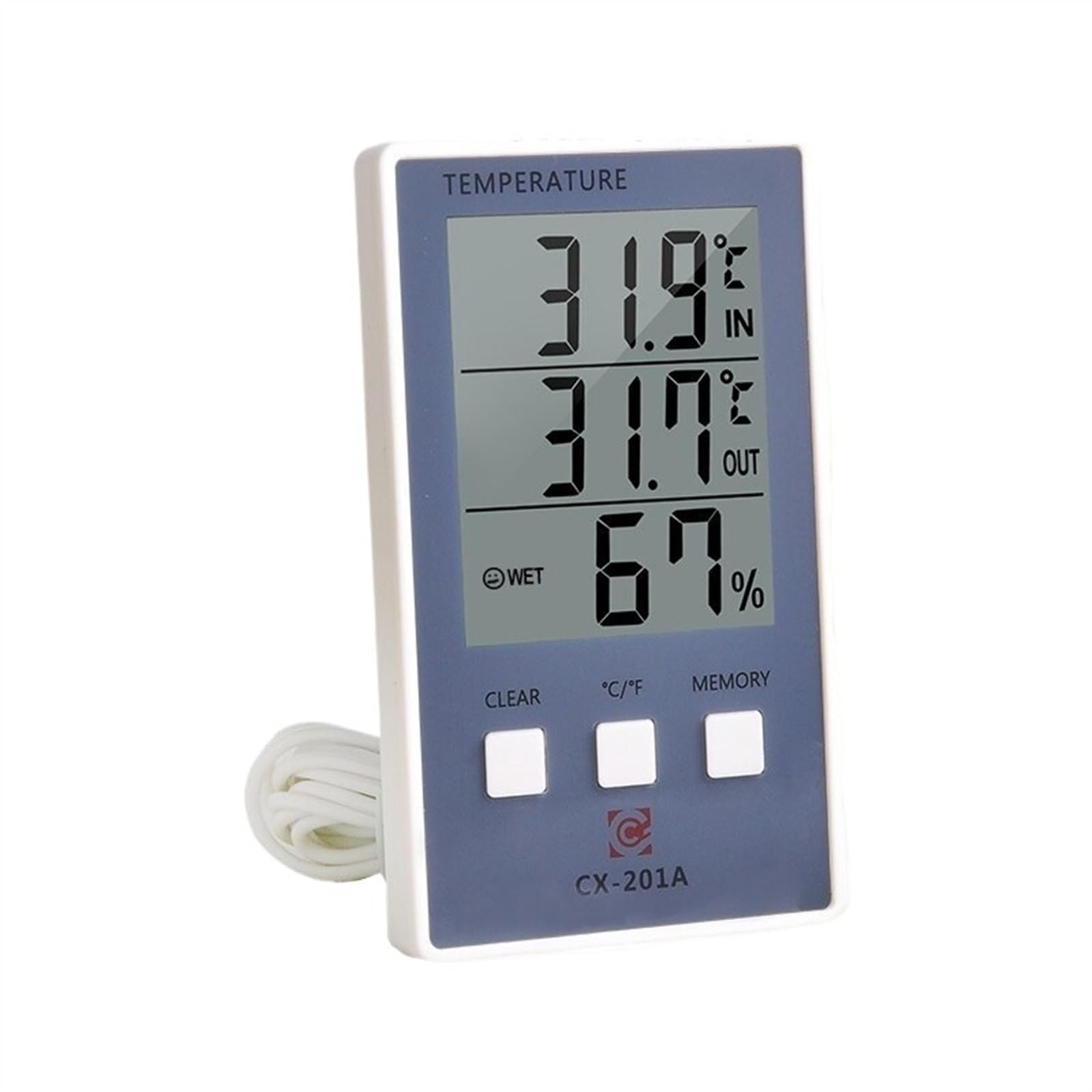 1 mini termómetro digital LCD, higrómetro, medidor de temperatura interior, sensor de humedad, medidor de instrumentos dorados.