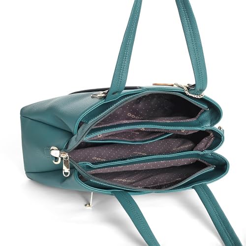 Image of Gold Rose Women's Vegan Leather Handbag - Stylish Shoulder and Crossbody Bag for Women | Multi-Compartment Office, Party and Daily Use Purse