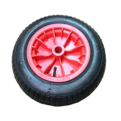 TMZ 1x 14' Wheelbarrow Wheel Pneumatic Inflatable Tyre 3.50-8 REPLACEMENT RED
