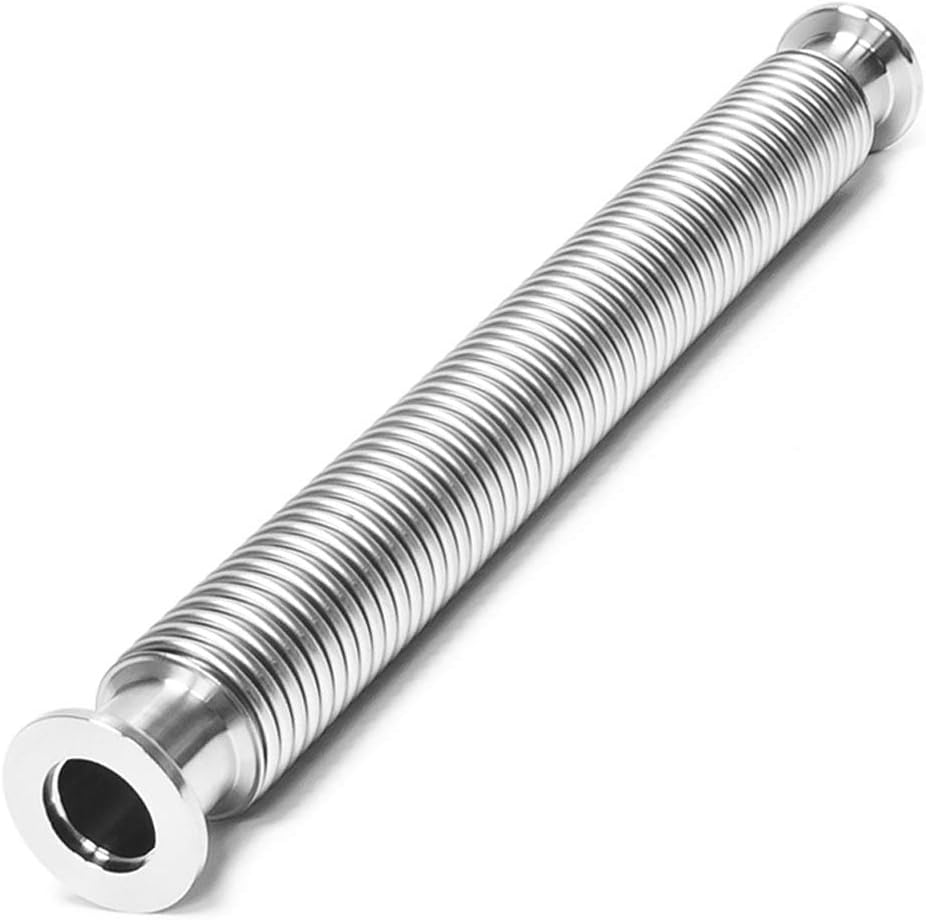 Bellows Hose Metal KF-16,ISO-KF Flange Size NW-16, 304 Stainless Steel, Vacuum Corrugated Bellows Pipe Tube (600mm/23.62 inch)