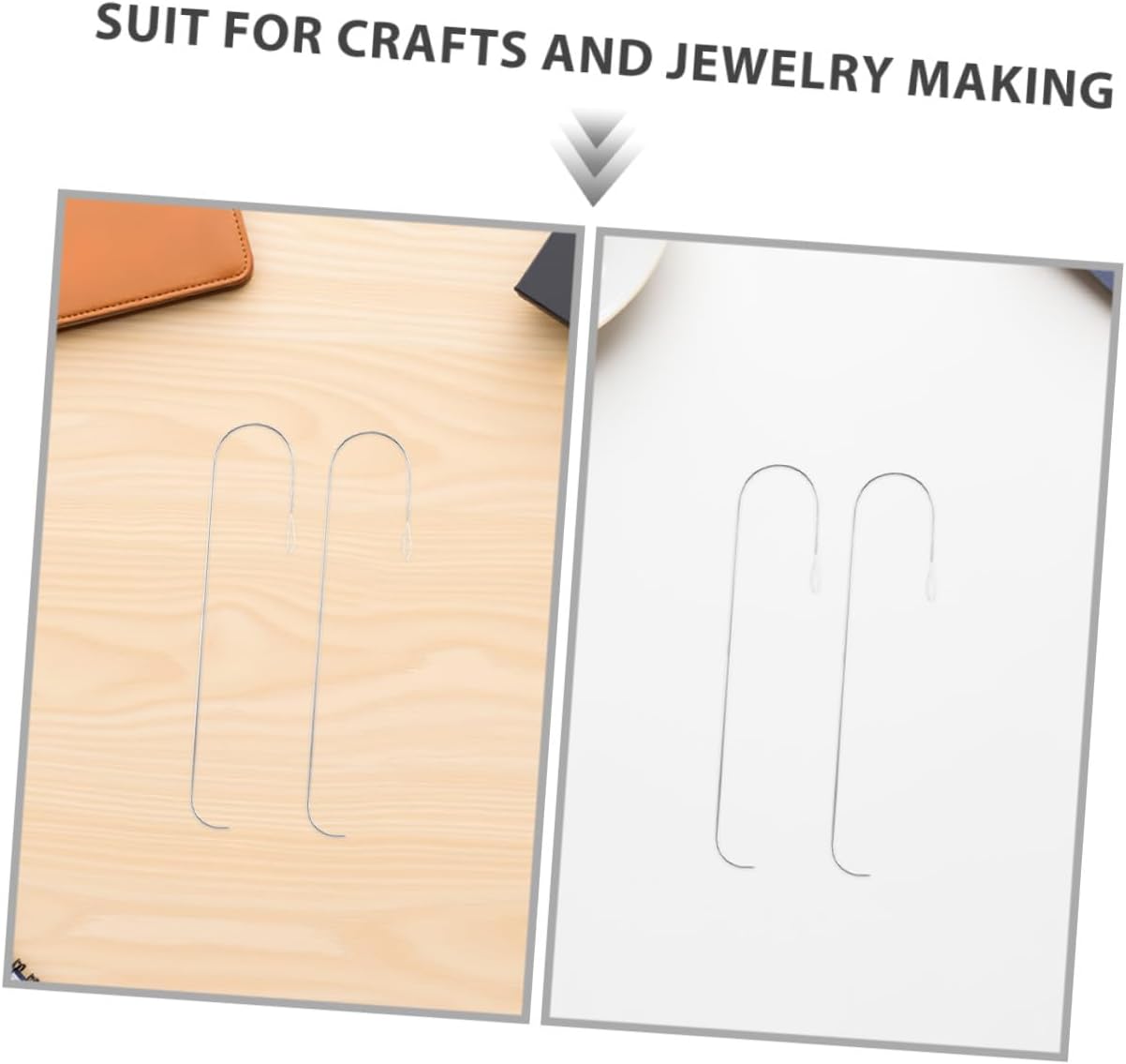 IWOWHERO 8pcs Curved Big Eye Jewelry Craft Needles for Beading Bracelet Necklace Making DIY Metal Beaded Needle Set for Jewelry Makers