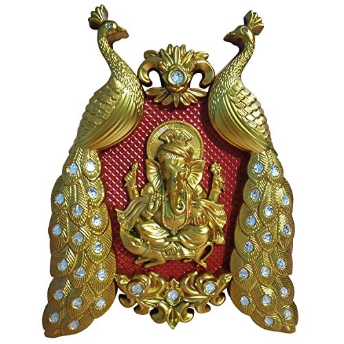 Winsome Collection Ganesh Ganesha Ganpati Gajanan Decorative Wall Hanging Decor Art Sculpture for Home Entrance Hotel Office Multicolor Fiber Pack of 1 (Ganesh 01)