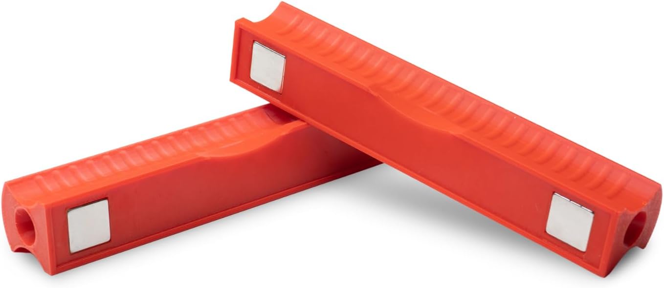 GenericKnife Sharpening Handles, Heavy Duty, Compatible with Wicked Edge System, 150mm x 20mm Stones, Neodymium Magnets, Red & Black