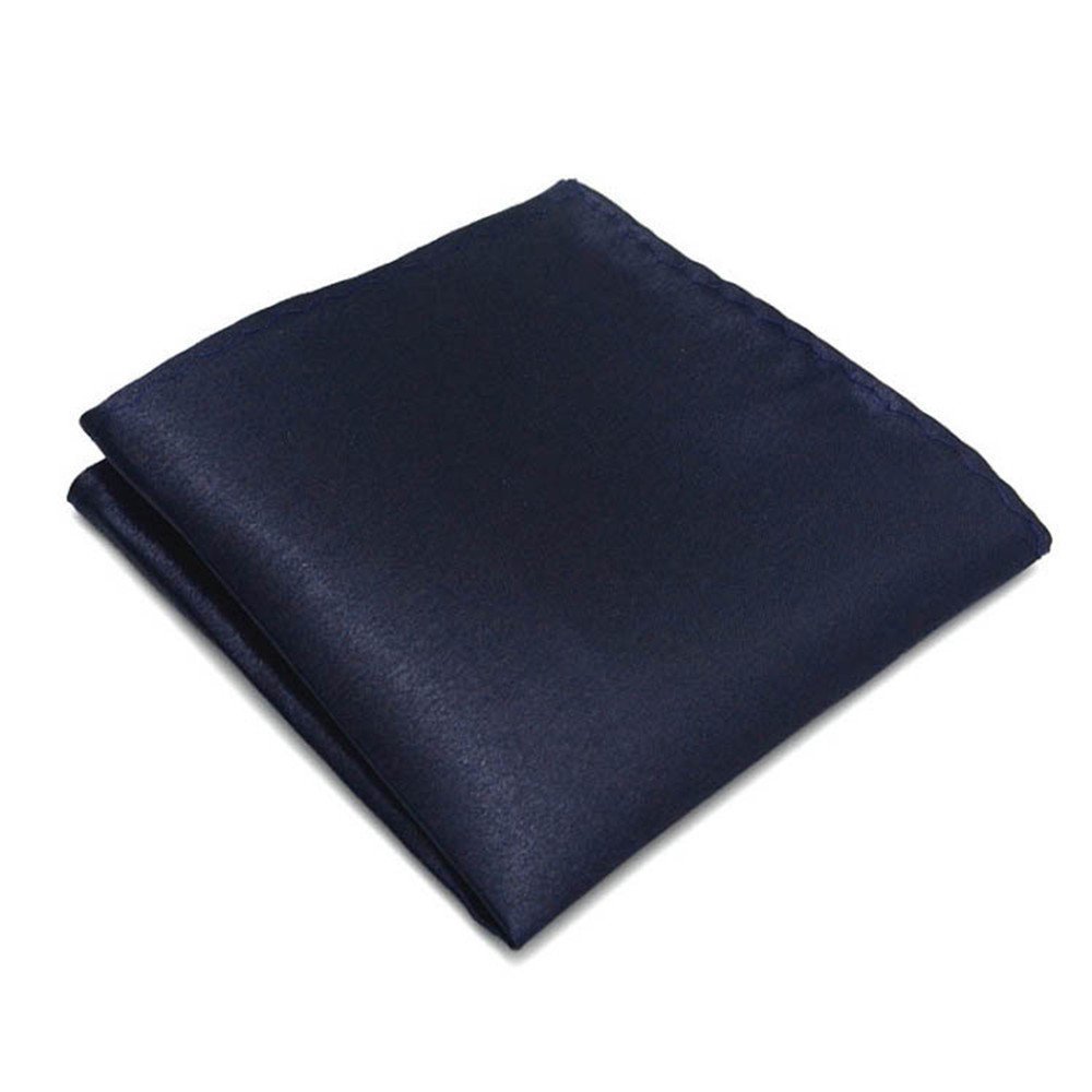 verceys Navy Blue Premium Mens Solid Micro Fiber Silk Satin Pocket Square Wedding Handkerchiefs-picture-43
