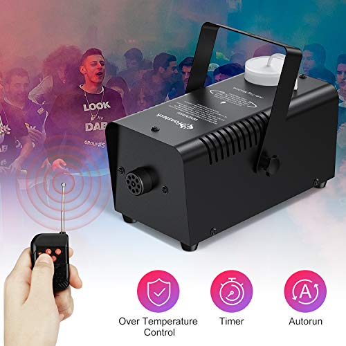 Fansteck Fog Machine with Continuous Fog, Upgraded Halloween Smoke Machine Professional Time Control