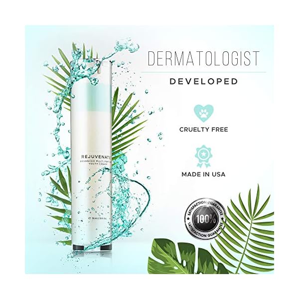 REJUVENATE Growth Factor Cream - Ultimate Hydrating Face Cream Moisturizer, Multi-Peptide Cream w/Collagen Stimulators for Firm, Youthful Skin - Diminish Fine Lines, Wrinkles & Dark Circles, 50ml