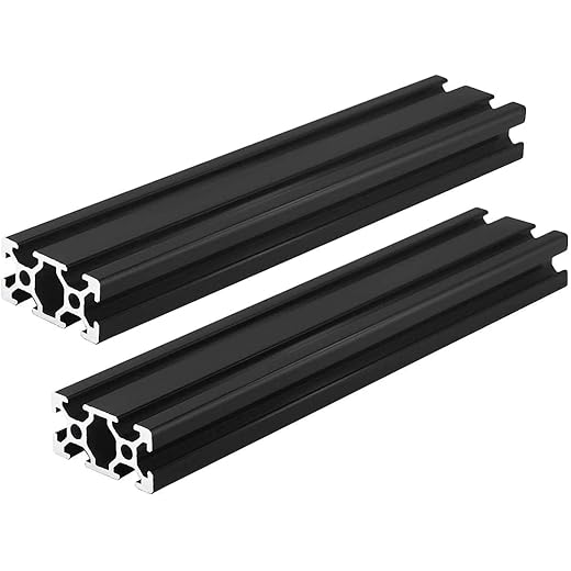 2 Pcs 2040 CNC 3D Printer Parts European Standard Anodized Linear Rail Aluminum Profile Extrusion for DIY 3D Printer Black (400mm)