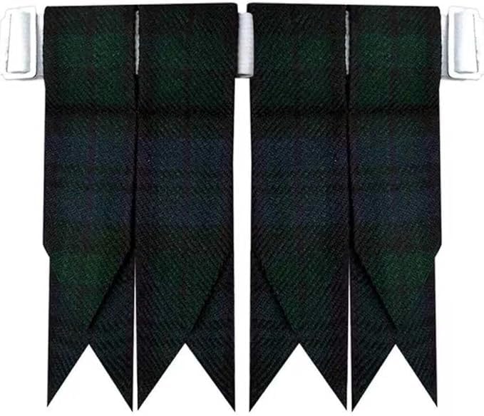 Image of Tartan Kilt Hose Sock Flashes with Heavy Buckle Adjusters