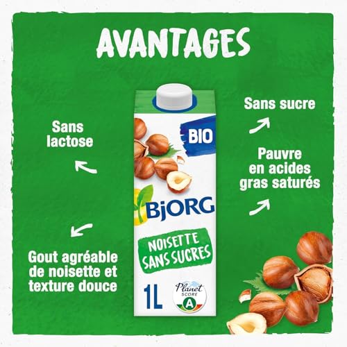 Boisson Végétale Bio Lait Noisettes Sans Sucres Bjorg La Brique De - vue 3