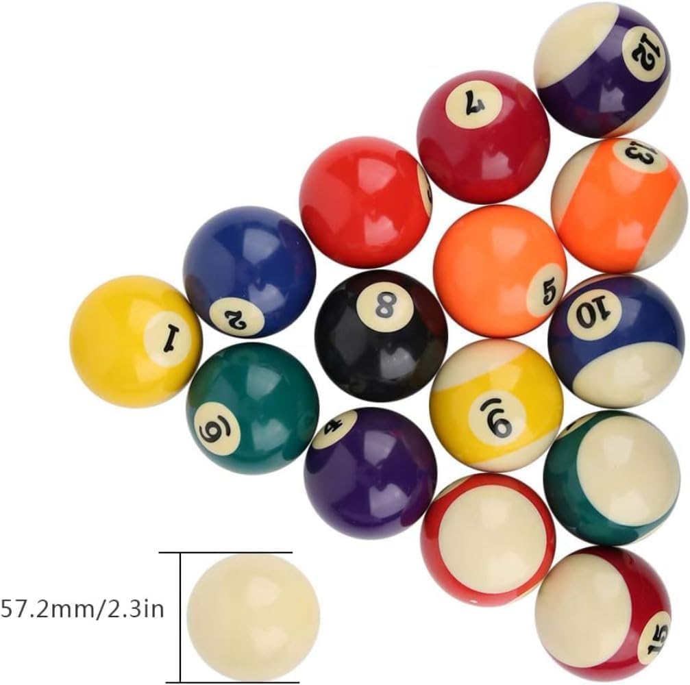 ビリヤードボール 16ピースセット 2 1/4インチ標準サイズ プロ仕様 プールテーブル用
