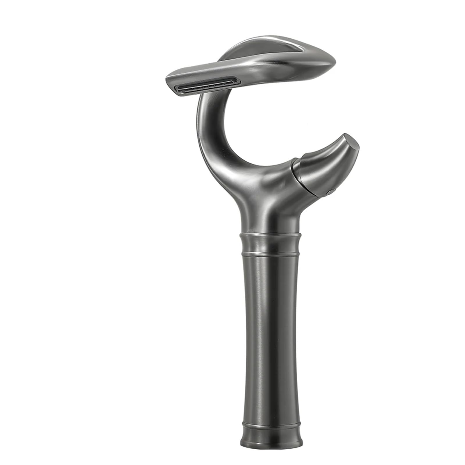 Mqfbnnp Gray Tall Basin Faucets Basin Faucet Brass Bathroom Waterfall Hot And Cold Water Mixer Tap Single Handle Chrome Black(Gray Tall)