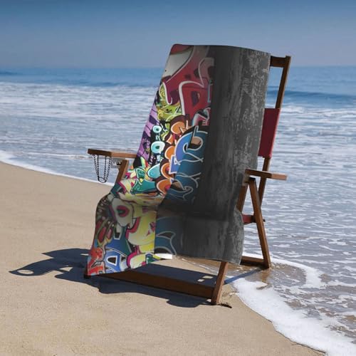 Serviette de bain graffiti luxe en microfibres douce et absorbante