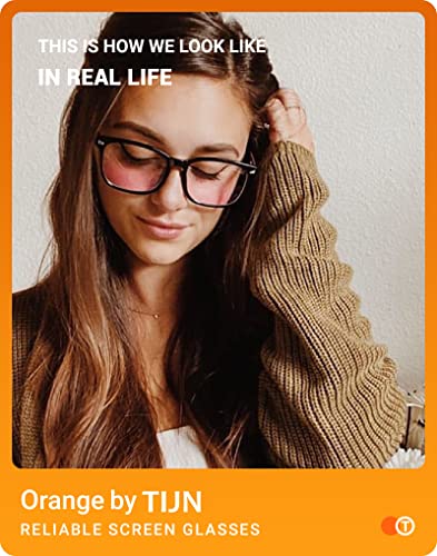 TIJN Blue Light Blocking Glasses for Women Men Clear Frame Square Nerd Eyeglasses Anti Blue Ray Computer Screen Glasses