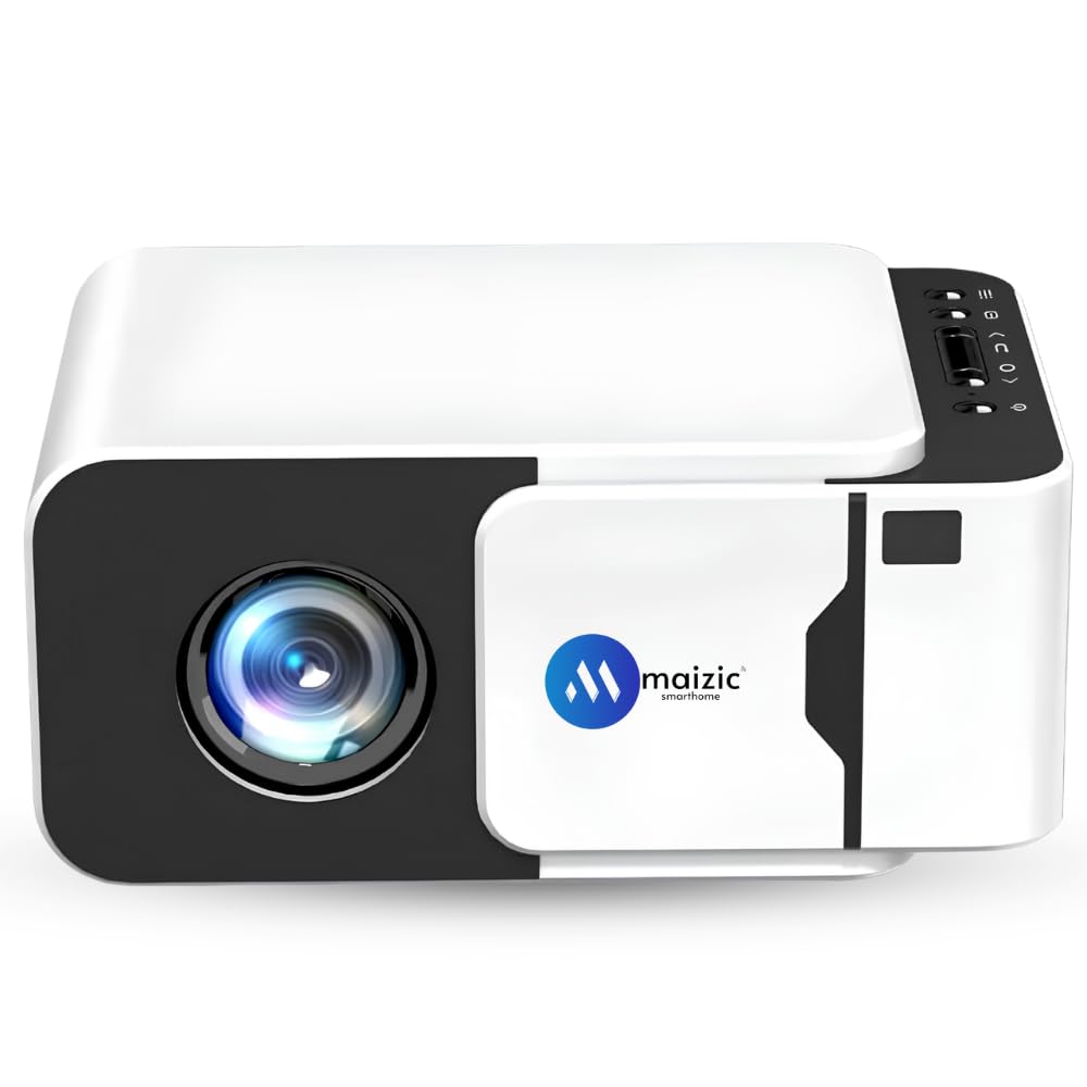 maizic smarthome lumora mini smart projector for home, native 1080p full hd, 4k support, android 14, 16000 lumens, auto keystone, wifi 6, bluetooth 5.4, miracast & short focus lens