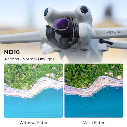 Image of K&F CONCEPT ND Filters Kit for DJI Mini 4 Pro, 4 Pack(ND8+ND16+ND32+ND64) | Neutral Density Light Reduction,Multi-Coated Optical Glass Filter,Footage Improve, Drone Camera Accessories - FD031