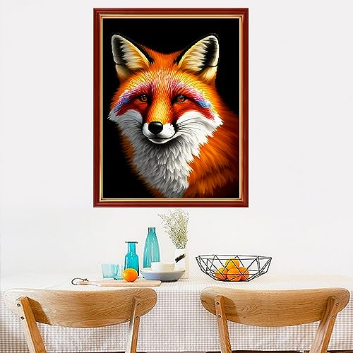 Image of Dimensean Stamped Cross Stitch Kits Full Range of Embroidery Patterns Starter Kits for Beginners Adult DIY Cross Stitches Needlepoint Kits 11CT-Colorful Fox 15.7x19.7 inch