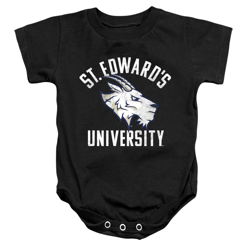 St. Edward's University Official Hilltoppers Logo Unisex Infant Snap Suit for Baby,Black, 12 Months
