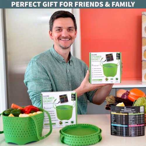 Silicone Steamer Basket Compatible With 6Qt & 8Qt Instant Pot, Ninja Foodi, Other Pressure Cookers - Multiuse Silicone Strainer Steam Basket - 9.3Oz Vegetable Steamer Basket For Pot & Pressure Cooker #TOP6