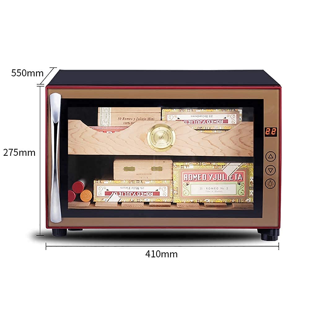 BAtlam Zigarrenschrank Freistehender Zigarrenkühler Kleiner Mini-Schwarzer Zigarrenhumidor Frontglastür Theke leiser Betrieb Kompressor Temperatur einstellen