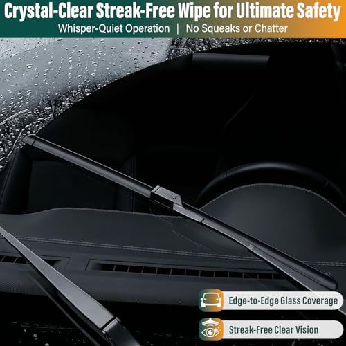 Image of Windshield Wiper Blades Replacement for Chevy Silverado 1500 2500 HD 3500 HD 2014-2018, GMC Sierra 1500 2500 HD 3500 HD 2014-2018,Original Equipment Replacement Wiper Blade Set - 22 inch+ 22 inch
