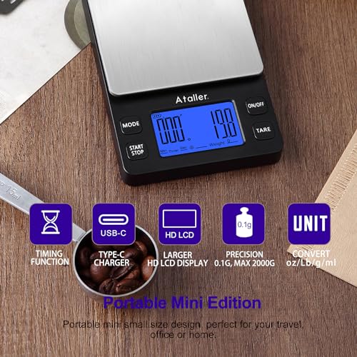 Ataller Mini Coffee Scale with Timer