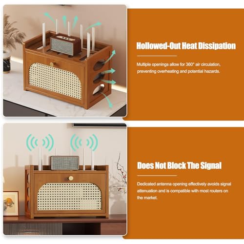 Adiós a los cables sueltos con el gabinete de router WiFi en bambú 7