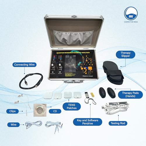 Image of ARG HEALTH CARE Quantum Body Analyzer Therapy Machine for Full Body Checkup Japanese Technology Comes with Rod, Slipper, Ball or Patches 4 Modes Tens Therapy Generate 45 Reports (Men, Women, Children) Work in Windows 10 (3 in 1 - Body Analyzer)
