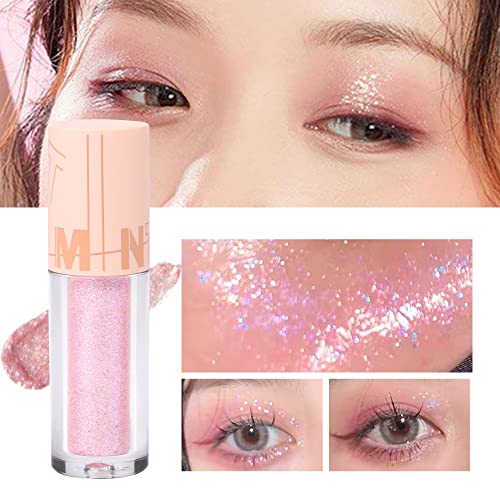 Geeneiya Glitter Eyeshadow Liquid Eyeshadow Korean Makeup Purple Pink Glitter Eyeliner, Pigmented, Long Lasting, Quick Drying, Loose Glitter Glue For Crystals Eyemakeup (Romantic Purple Pink 04) #TOP5