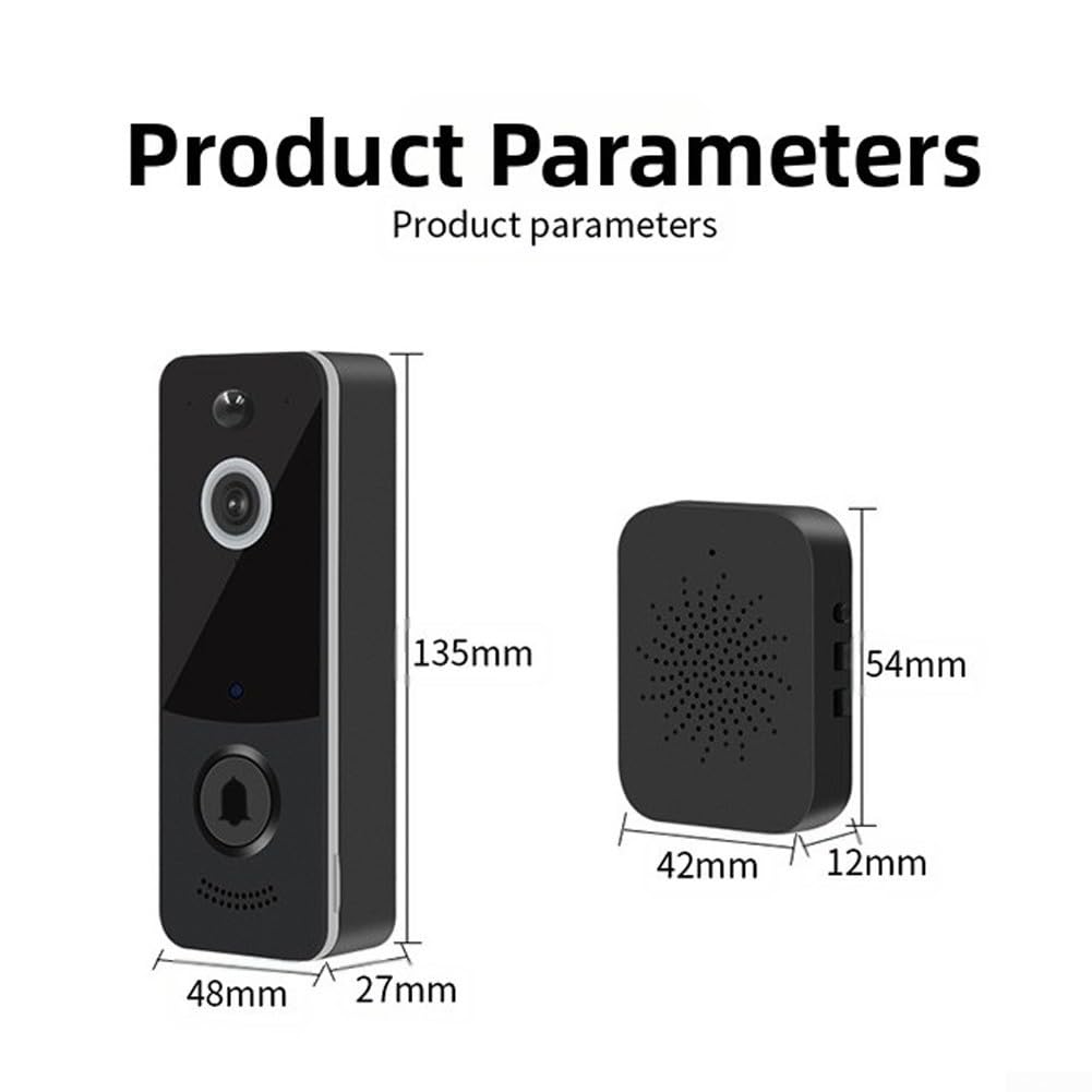 Campanello video WiFi intelligente con citofono visivo HD, rilevamento del movimento, archiviazione foto cloud, alloggiamento in PVC impermeabile e batteria al litio ricaricabile per la sicurezza